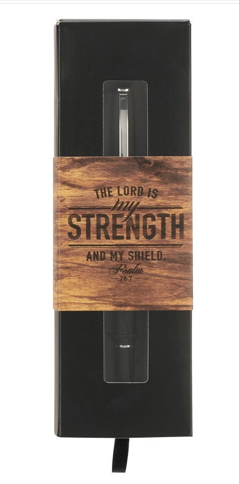 My Strength Black Classic Gift Pen - Psalm 28:7