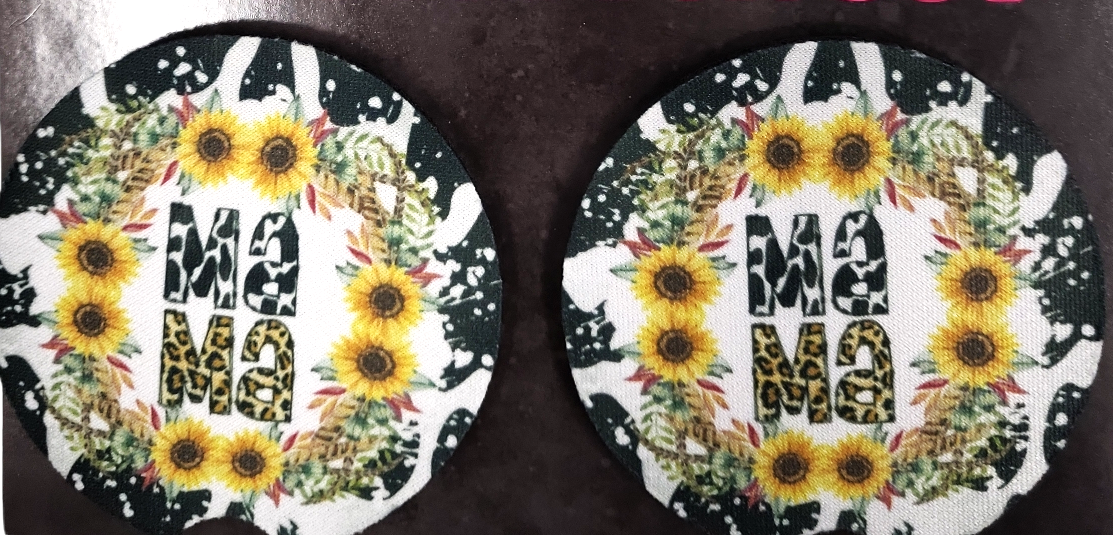 MAMA Cow Leopard Car Coasters