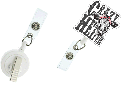 Large Acrylic Crazy Heifer Badge Reel
