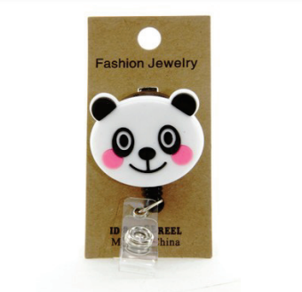 Silicone Panda Bear Badge Reel