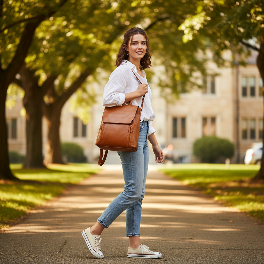 Simple Dandy Leather Backpack Lifestyle