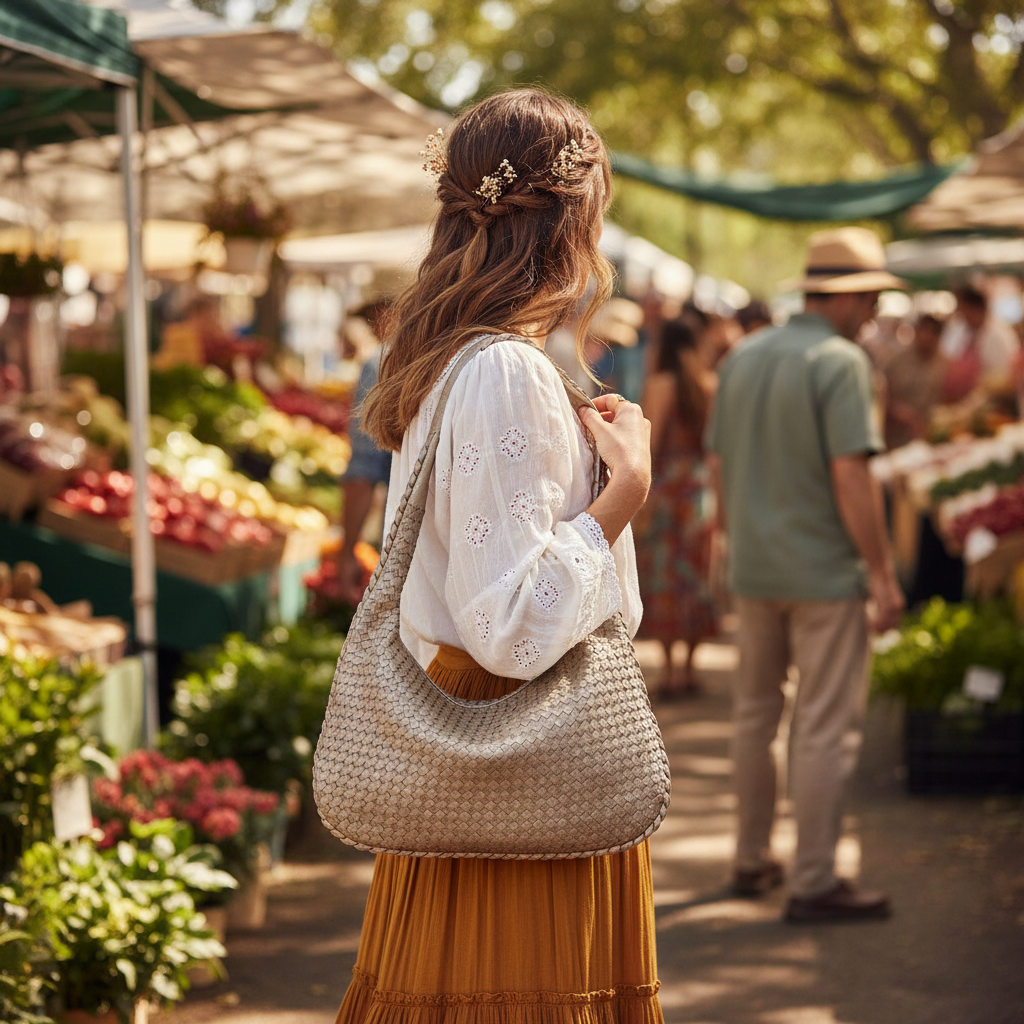Woven Hobo Handbag Lifestyle